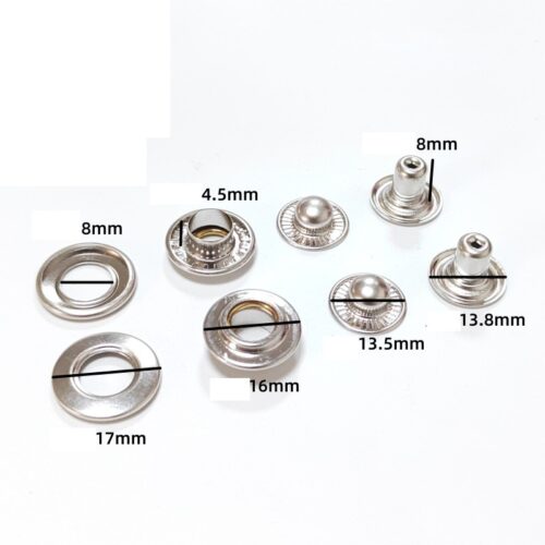 Alternative view of Nút bấm 4 thành phần (Mẫu SPK mắt cá) Size 15mm, 17mm, 18m Thau không gỉ nút áo da cao cấp, áo khoác, quần jean