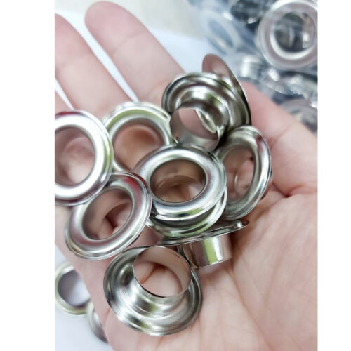 Khoen bạt khoen ore 15mm Chân cao 9mm Khuy mắt cáo đóng bạt 15ly Bằng sắt Màu bạc Có long đền
