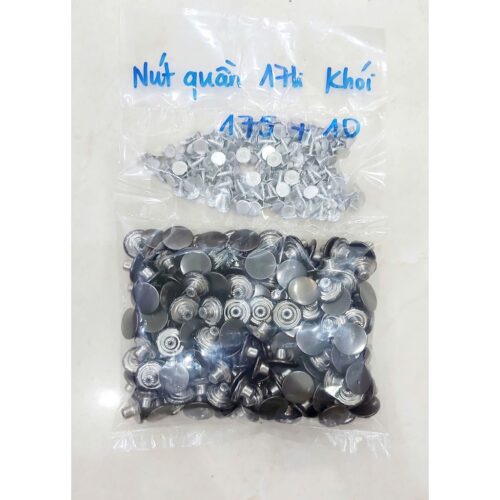Nút đóng quần jean, nút quần jean quần bò (2 chi tiết) Cúc khuy gài 17mm Không gỉ sét Bịch 100 nút