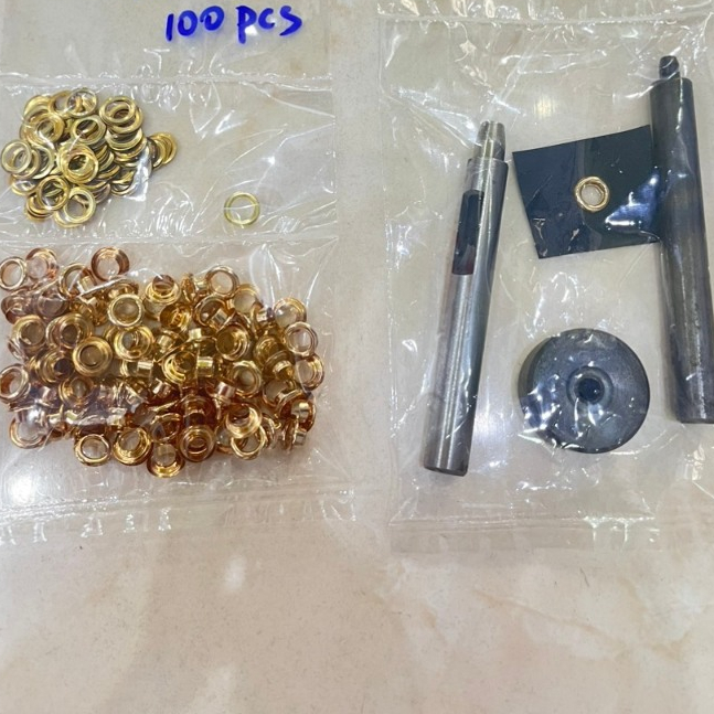 Combo dụng cụ đóng khoen ore và 100 khoen (bằng sắt,màu ngẫu nhiên) Chuyên dùng đóng bạt, túi giấy (không dùng đóng vải) - Ảnh 5
