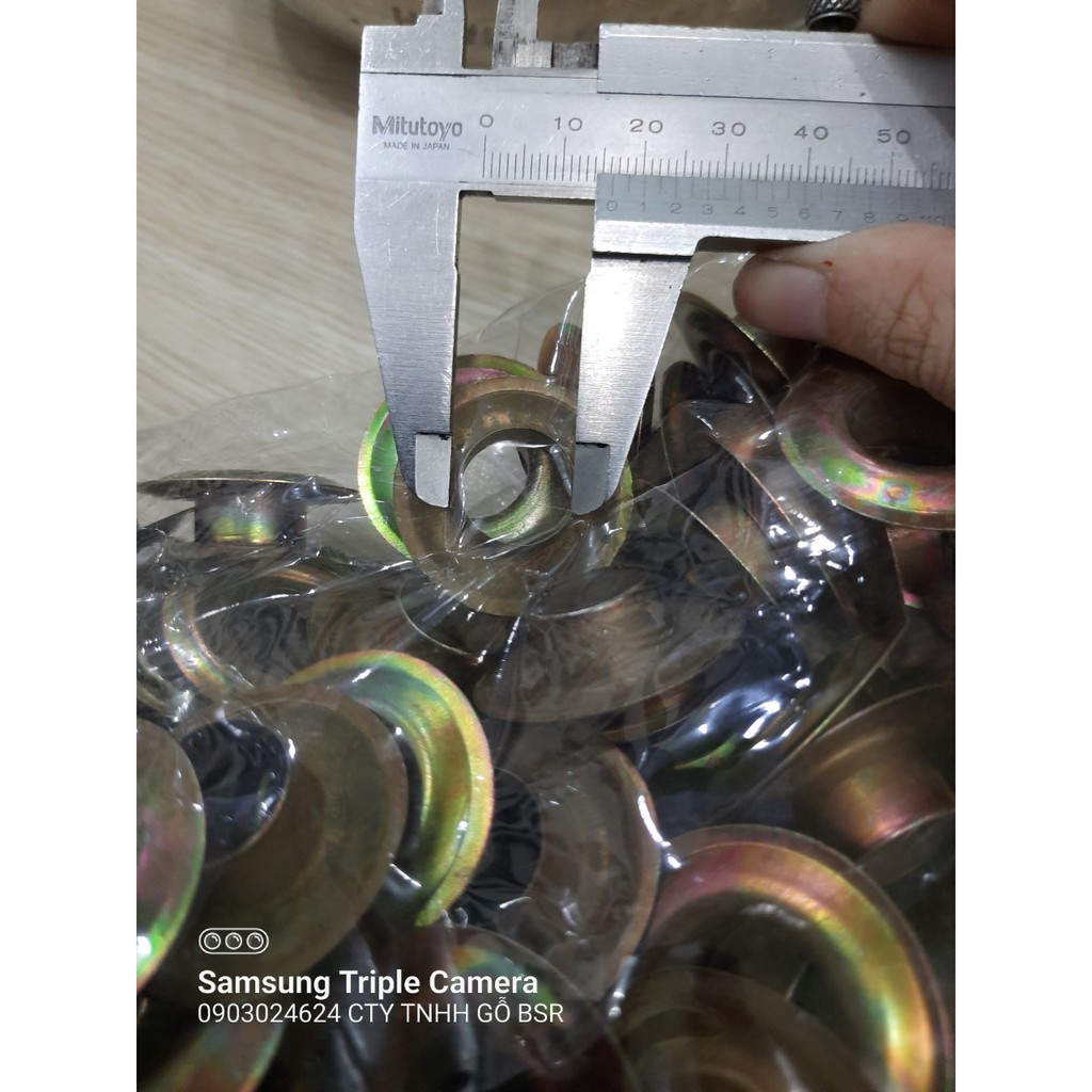 Khoen ore 16mm (16ly) Chân cao 10mm Khuy mắt cáo Chuyên dùng đóng bạt xe tải Bằng sắt xi màu Túi 100 cái + 100 long đền - Ảnh 5