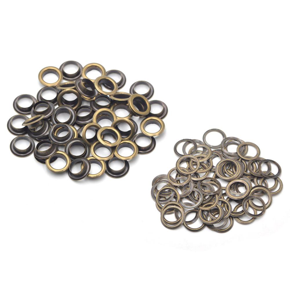 Khoen ore 12mm Khoen mắt cáo 12ly Thau không gỉ Khuy mắt cáo bấm vải Túi 100 cái (có long đền) Màu đồng / Màu đen - Ảnh 4