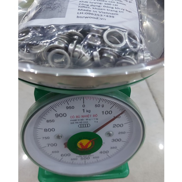 Khoen ore 10mm Khoen mắt cáo 10ly Bằng Thau không gỉ(mỏng) Màu Bạc Vàng Đồng Khuy mắt cáo Bấm Vải Phụ liệu may mặc - Ảnh 6