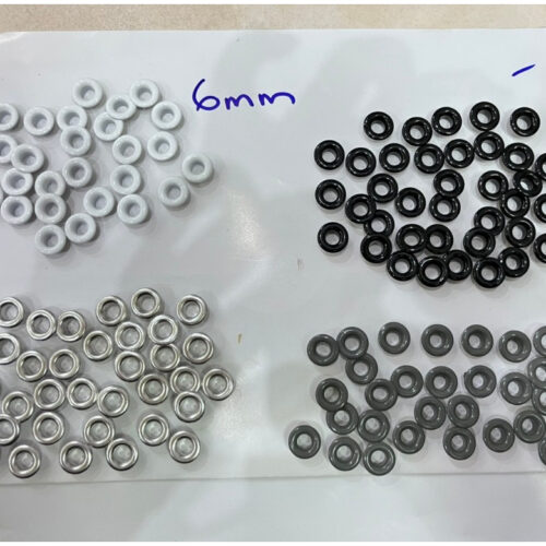 Khoen mắt cáo 6mm Nhôm Khoen Khuy giày xỏ lỗ dây dù giày thể thao Bằng Nhôm bọc sơn Nhiều màu Túi 100 cái Có long đền
