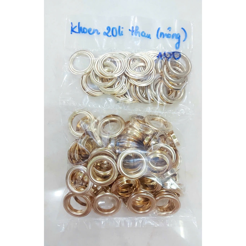 Khoen ore 20mm (2cm) Khoen mắt cáo 20ly Bằng Thau không gỉ(mỏng) Màu Bạc Vàng Khuy mắt cáo Bấm Vải Phụ liệu may mặc - Ảnh 3