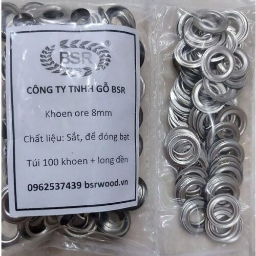Khoen ore 8mm Khuy mắt cáo đóng bạt, bấm bạt Bằng sắt Túi 100 cái KHOEN SẮT SẼ GỈ SÉT