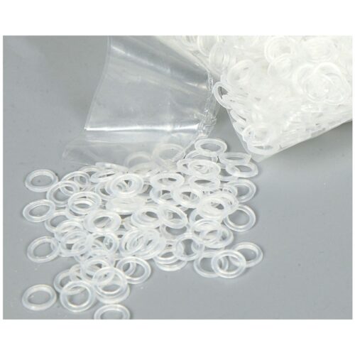 Alternative view of Long đền nhựa lót mặt sau khoen ore mắt cáo Size 4mm,5mm,6mm,8mm,10mm Túi 100 cái Màu trắng trong suốt Phụ liệu may mặc