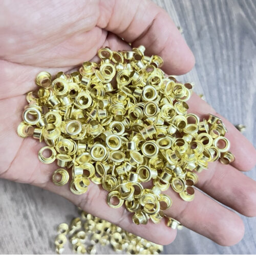 Khoen ore 4mm Bằng Sắt xi Màu VÀNG Bán sỉ Túi 1kg KHÔNG long đền Khuy mắt cáo thẻ tag, bấm túi giấy