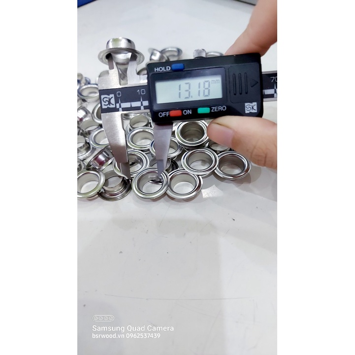 Khoen ore 13mm Bằng Thau không gỉ xi Màu BẠC Bán sỉ 1000 cái KHÔNG long đền Khuy mắt cáo 13ly đóng quần áo, bạt - Ảnh 7