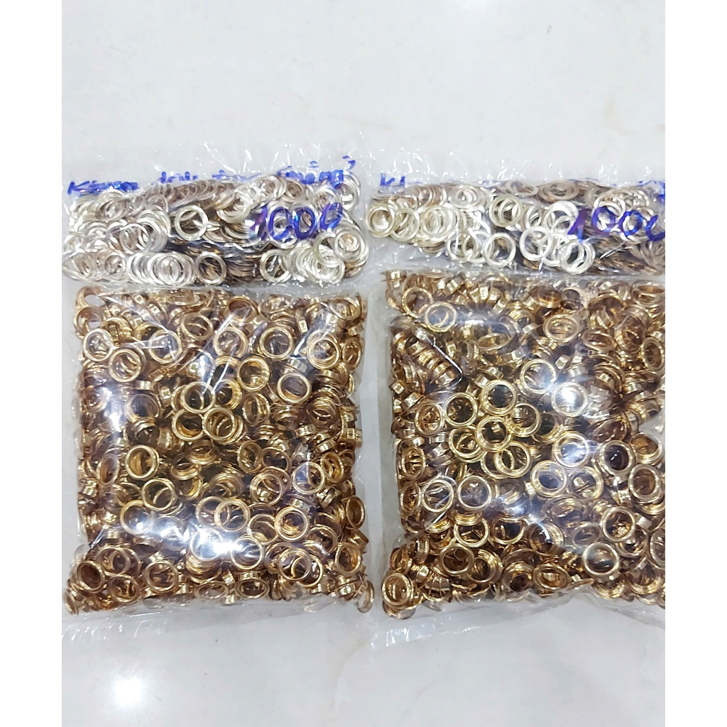 Khoen ore 10mm Khoen mắt cáo 10ly Bằng Thau không gỉ(mỏng) Màu Bạc Vàng Đồng Khuy mắt cáo Bấm Vải Phụ liệu may mặc