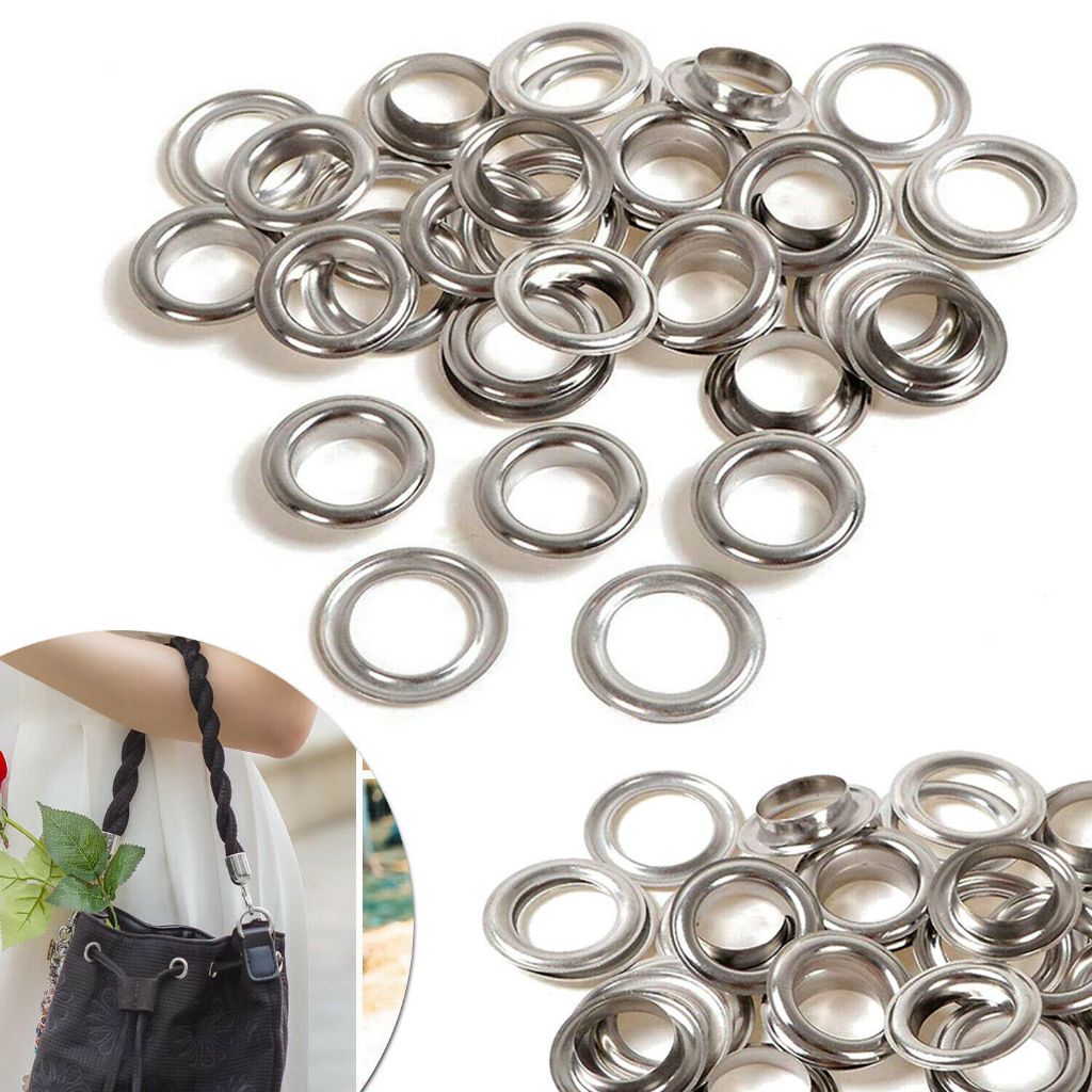 Khoen ore 14mm Khoen mắt cáo 14 ly Chân Cao 6mm Túi 100 cái Bằng Thau không gỉ Khuy mắt cáo bấm vải Phụ liệu may mặc - Ảnh 5
