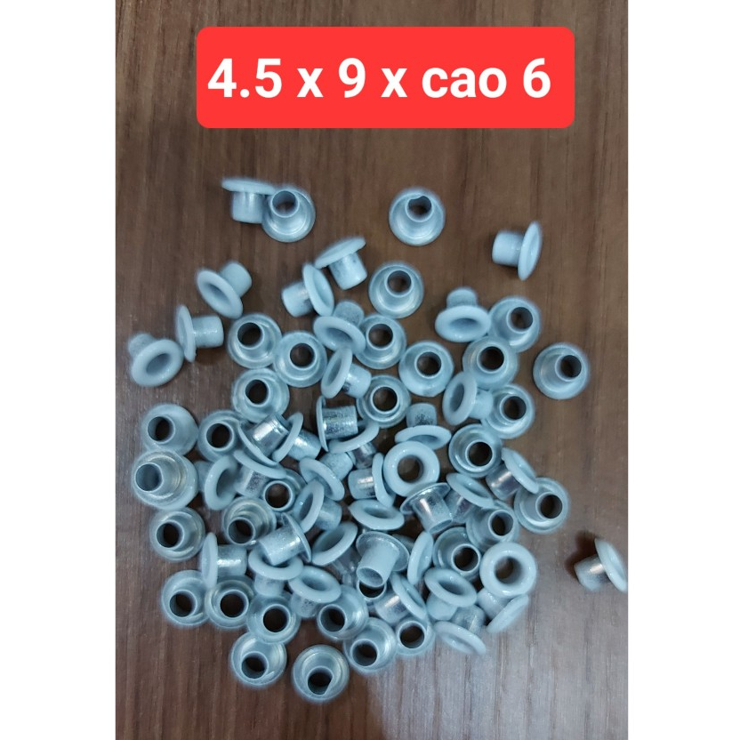Khoen ore 4.5mm Khuy mắt cáo bấm túi giấy Bằng Nhôm bọc sơn Màu trắng, đen, đỏ, xanh, vàng Túi 100 cái - Ảnh 2