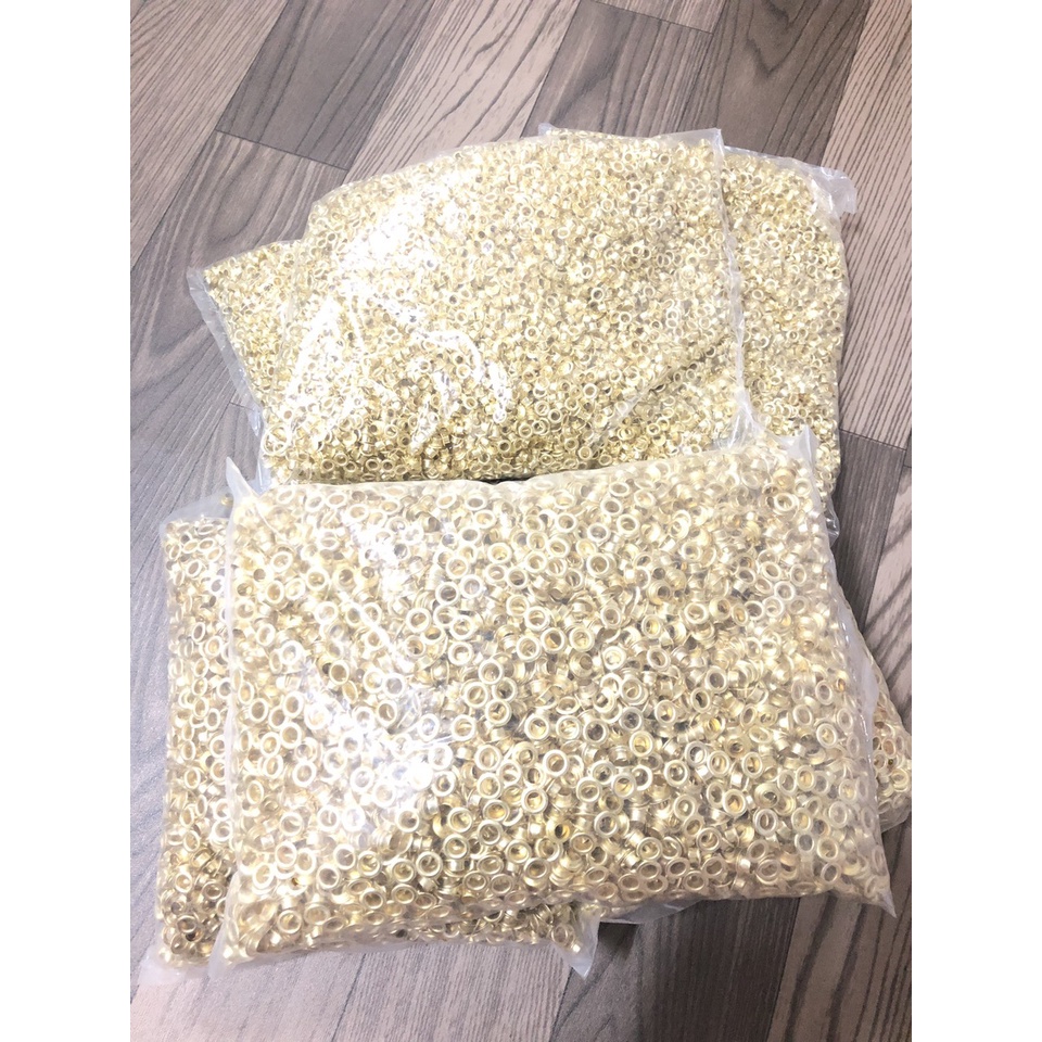 Khoen ore 5mm Bằng Sắt xi Màu BẠC, Màu VÀNG Bán sỉ Túi 1kg KHÔNG long đền Khuy mắt cáo thẻ tag, bấm túi giấy - Ảnh 6