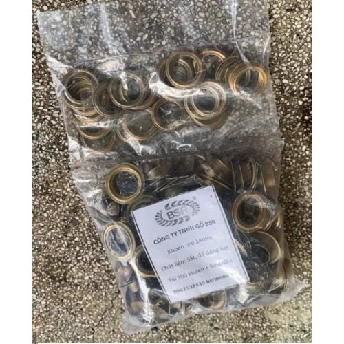 Khoen ore 14mm Khuy mắt cáo đóng bạt, bấm bạt 14ly Bằng sắt Màu Đồng Túi 100 cái + 100 long đền KHOEN SẮT SẼ GỈ SÉT