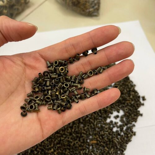 Khoen ore 2mm mắt cáo 2ly Sắt xi Màu đồng Bấm túi giấy,đồ mini,thủ công Bịch 100 cái Không long đền KHOEN SẮT SẼ GỈ SÉT