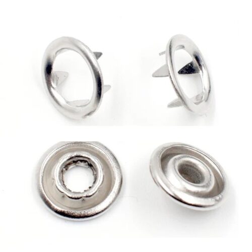 Alternative view of Cúc sắt vành Cúc áo em bé Nút 5 chấu Nút bấm 4 thành phần Hợp kim không gỉ Màu bạc Size 9mm/11mm