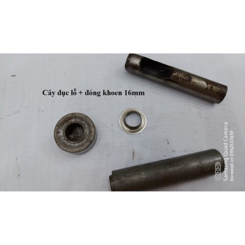 Combo cây bộ đục lỗ + cây đóng khoen ore (mắt cáo) 16mm và 40 cái khoen inox 16ly (có long đền)