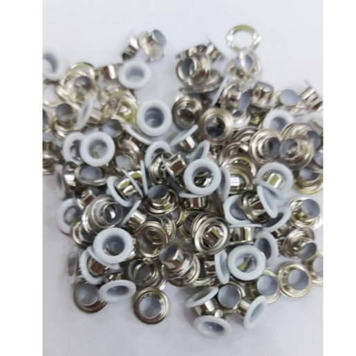 Khoen ore mắt cáo 4mm,5mm,6mm,8mm Bằng thau không gỉ Bọc sơn trắng Phụ liệu may mặc túi xách - Ảnh 3