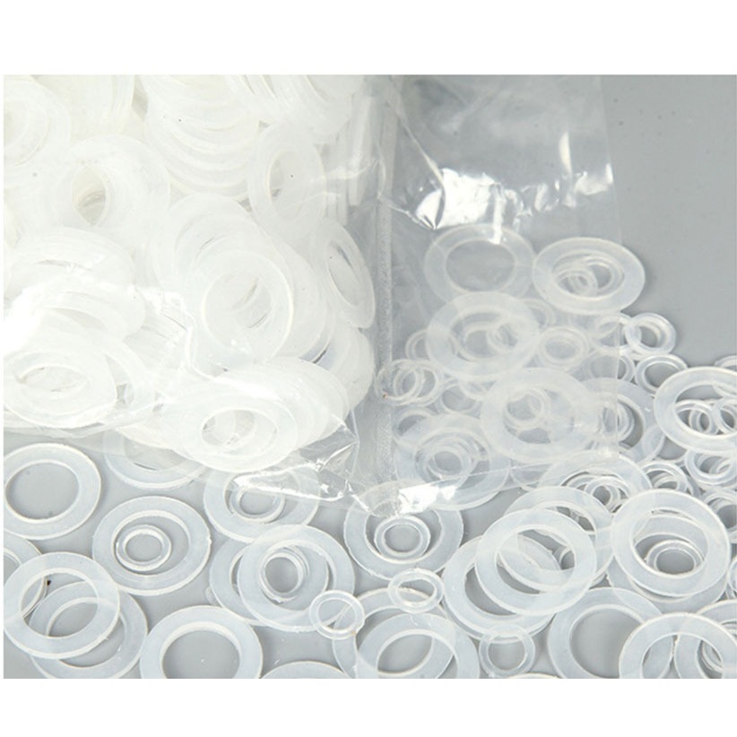 Long đền nhựa lót mặt sau khoen ore mắt cáo Size 4mm,5mm,6mm,8mm,10mm Túi 100 cái Màu trắng trong suốt Phụ liệu may mặc - Ảnh 3