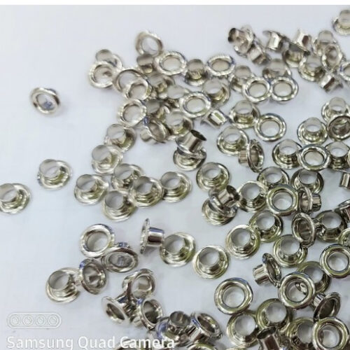 [SỈ] Khoen ore 4mm Khoen mắt cáo 4 ly Bằng INOX không gỉ Màu bạc sáng bóng Bịch lớn 1000 cái Mắt cáo bấm vải Phụ liệu