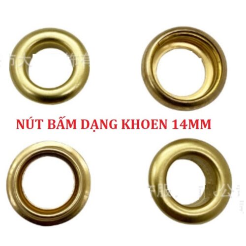 Nút bấm 4 thành phần dạng khoen mắt cáo Size 14mm Bằng đồng thau không gỉ sét