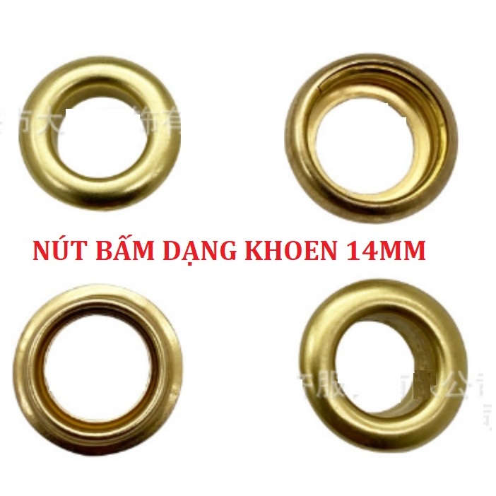 Nút bấm 4 thành phần dạng khoen mắt cáo Size 14mm Bằng đồng thau không gỉ sét