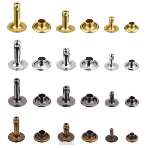 Nút tán rivet (đinh tán) 2 mặt Bằng sắt xi Màu bạc, màu vàng, màu đồng Size 5mm, 6mm, 8mm, 9mm Đóng thùng giấy, thủ công