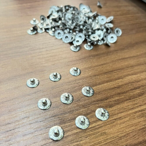 Nút đinh tán cố định túi quần jean (rivets for pocket) Nút núm lồi 9mm Bằng thau không gỉ Màu bạc Màu đồng Bịch 100 cái
