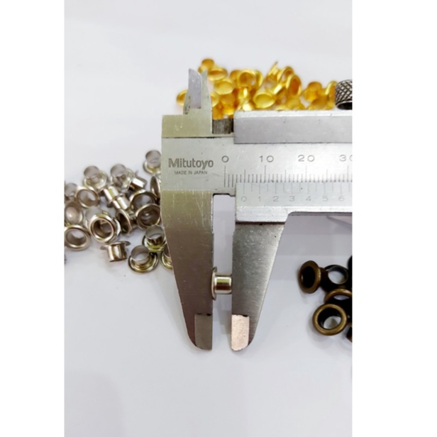 Khoen ore mắt cáo 5mm Bằng Thau không gỉ Màu bạc, vàng, đen, đồng Khuy mắt cáo bấm vải, quần áo, túi xách, đồ da - Ảnh 2