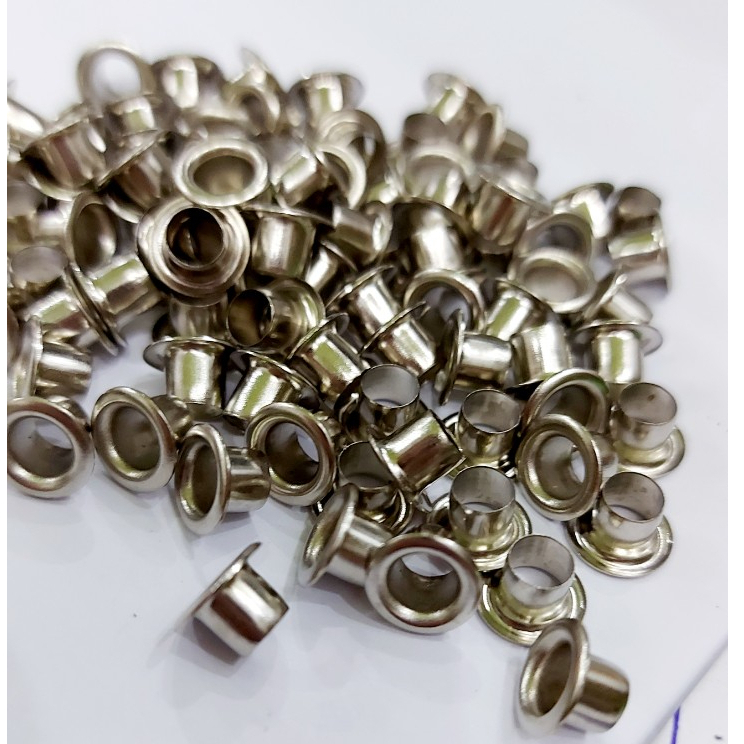 Khoen ore mắt cáo 4mm Chân cao 5ly Bằng Thau không gỉ Màu bạc màu vàng Khuy mắt cáo bấm vải, quần áo, túi xách, đồ da