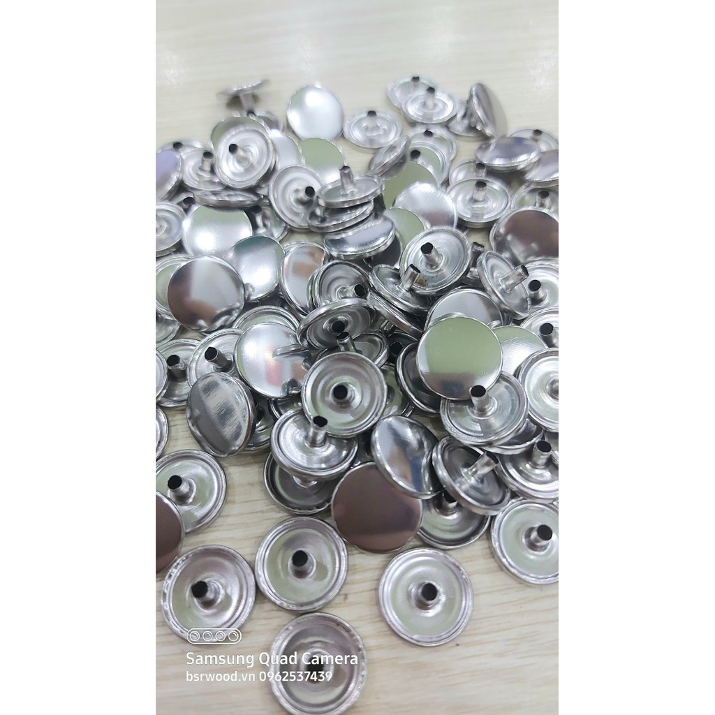 Nút bấm 4 thành phần (nút bóp) Nút quần jean 4 thành phần Loại 10mm Bằng thau Màu bạc, vàng, đồng, đen Phụ liệu may mặc - Ảnh 4