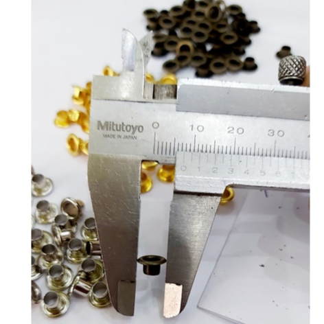 Khoen ore mắt cáo 4mm Bằng Thau không gỉ Màu bạc, vàng, đen, đồng Khuy mắt cáo bấm vải, quần áo, túi xách, đồ da - Ảnh 8