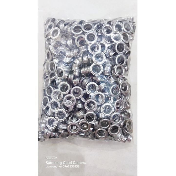 Khoen ore 13mm Bằng Thau không gỉ xi Màu BẠC Bán sỉ 1000 cái KHÔNG long đền Khuy mắt cáo 13ly đóng quần áo, bạt - Ảnh 3