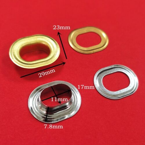 Alternative view of Khoen mắt cáo oval 17mm Chân cao 7mm Bằng thau không gỉ Làm thủ công,nón,balo,túi xách,tạp dề