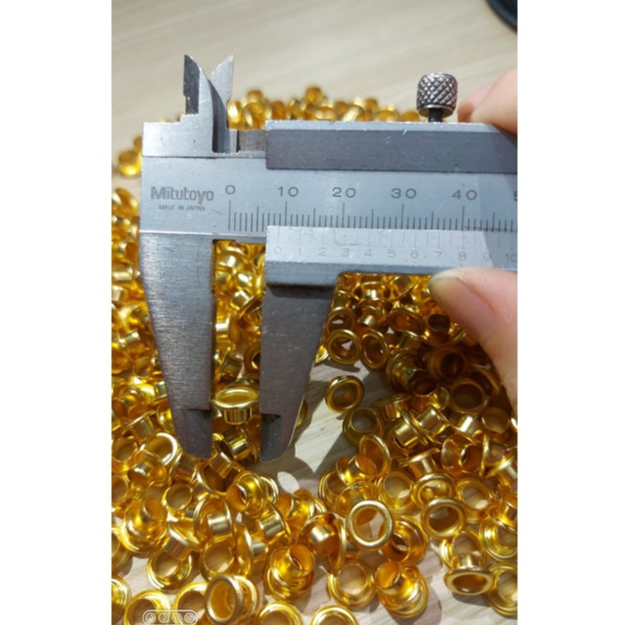 Khoen ore mắt cáo 5mm Bằng Thau không gỉ Màu bạc, vàng, đen, đồng Khuy mắt cáo bấm vải, quần áo, túi xách, đồ da - Ảnh 8