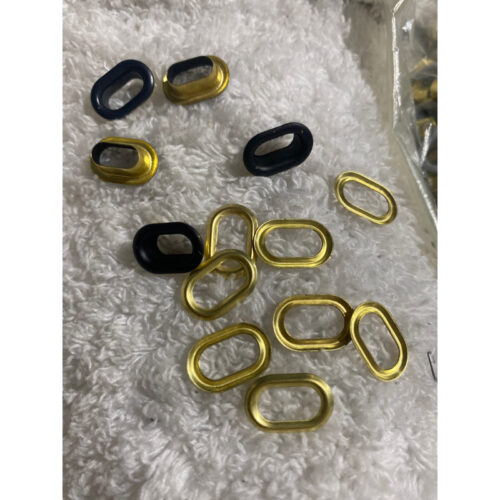 Khoen ore oval 10mm x 5mm Khoen khuy bằng Đồng thau không gỉ Màu đen bóng Làm thủ công, nón, balo, túi xách, tạp dề