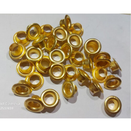 Khoen ore 6mm Khuy mắt cáo đóng bạt, bấm bạt, bấm túi giấy Bằng sắt xi MÀU VÀNG Túi 100 cái + 100 long đền