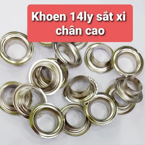 Khoen bạt khoen ore 14mm Chân cao 7mm Khuy mắt cáo đóng bạt 14ly Bằng sắt Màu bạc