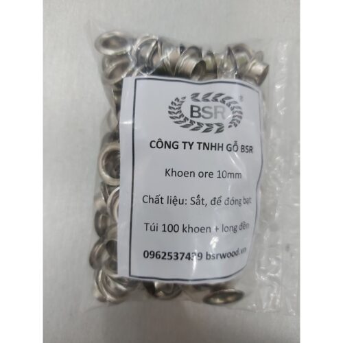 Alternative view of Combo 10 túi Khoen ore 10mm Khuy mắt cáo 10 ly đóng bạt Bằng sắt xi màu bạc. 1 Túi 100 cái (có long đền)