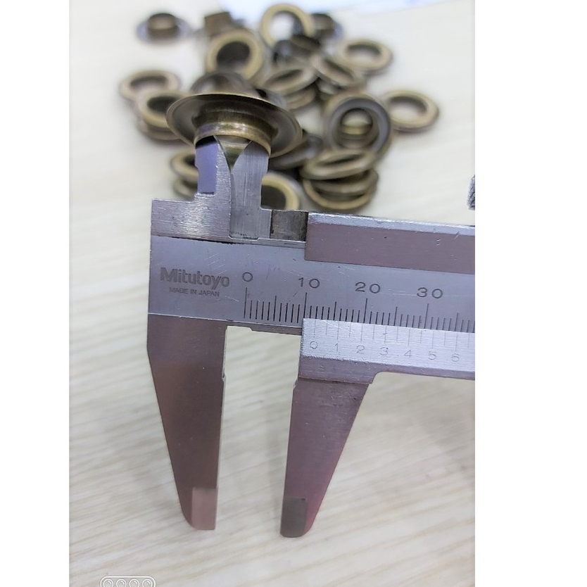 Khoen ore 12mm Khoen mắt cáo 12ly Thau không gỉ Khuy mắt cáo bấm vải Túi 100 cái (có long đền) Màu đồng / Màu đen - Ảnh 6