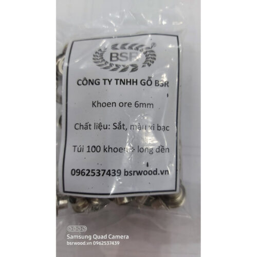 Alternative view of Khoen ore 6mm Khuy mắt cáo đóng bạt, bấm bạt, bấm túi giấy Bằng sắt Túi 100 cái + 100 long đền KHOEN SẮT SẼ GỈ SÉT