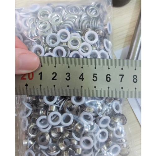 Khoen ore mắt cáo 4mm,5mm,6mm,8mm Bằng thau không gỉ Bọc sơn trắng Phụ liệu may mặc túi xách - Ảnh 5