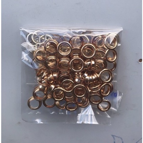Khoen ore loại 5li,6li,8li,10li không rỉ sét (Khoen bằng thau loại mỏng) Màu bạc Màu vàng Bịch 100 cái Có long đền - Ảnh 3