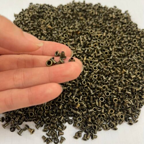 Alternative view of Khoen ore 2mm mắt cáo 2ly Sắt xi Màu đồng Bấm túi giấy,đồ mini,thủ công Bịch 100 cái Không long đền