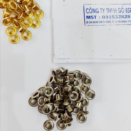Khoen ore mắt cáo 5mm Chân cao 6ly Bằng Thau không gỉ Màu bạc màu vàng Khuy mắt cáo bấm vải, quần áo, túi xách, đồ da - Ảnh 6