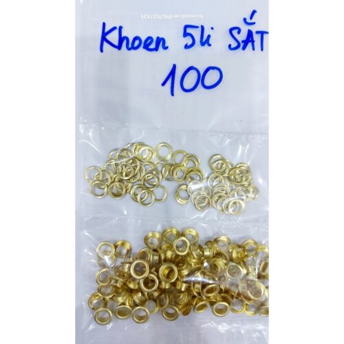 Alternative view of Khoen ore 5mm Khuy mắt cáo đóng bạt, bấm túi giấy Bằng sắt XI MÀU VÀNG Túi 100 cái KHOEN SẮT SẼ GỈ SÉT