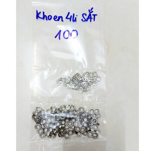 Alternative view of Khoen ore mắt cáo 4mm, 5mm Bằng SẮT Bịch 100 cái Khoen mắt cáo túi giấy, thẻ tag (KHÔNG XÀI CHO KÌM ĐƯỢC)