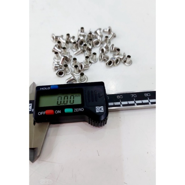 Khoen mắt cáo 3mm (Khoen ore 3 ly) Chân cao 7ly Khuy mắt cáo đóng bạt, túi giấy Bằng sắt Túi 100 cái (không có long đền) - Ảnh 8