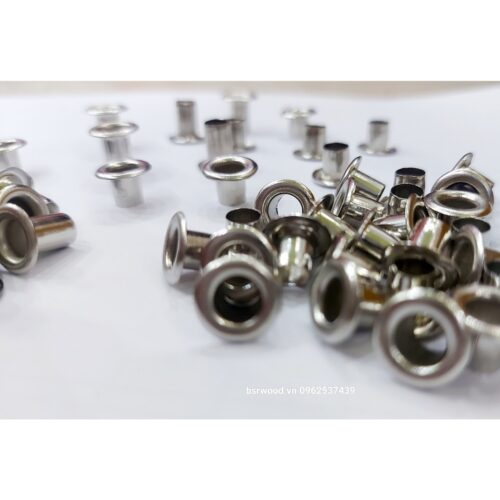 Alternative view of Khoen ore mắt cáo 5mm Chân cao 10mm Khuy luồn oze Khuy đột bạt,khoen bạt Bằng sắt xi Màu bạc Có long đền KHOEN SẮT SẼ GỈ