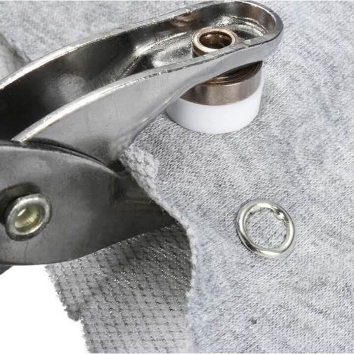 Kìm bấm cúc áo (nút vành / nút 5 chấu / nút áo em bé) Size 9mm Bấm lên vải được - Ảnh 9